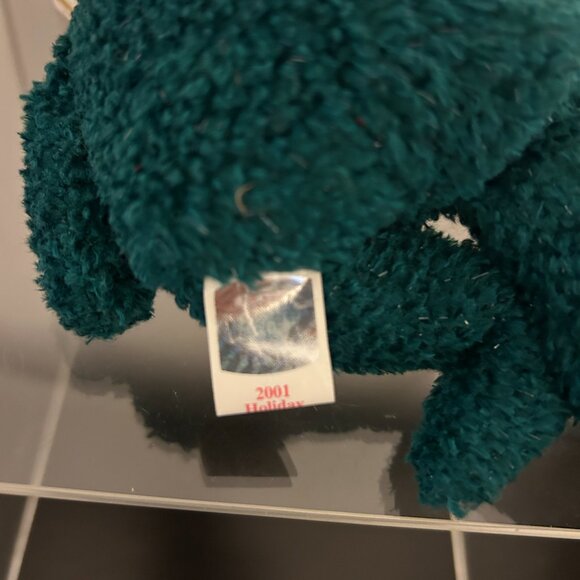 TY BEANIE BABY Green Holiday Teddy With Tags Retired 2001 Plush 8.5" - Picture 7 of 8
